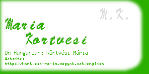 maria kortvesi business card